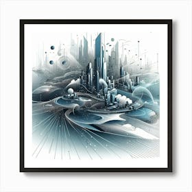 Future city scape Art Print