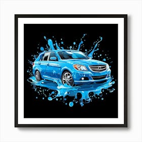 Logo Vector Car Wash Clean Soap Bubbles Water Splash Detailing Automotive Foam Service (11) Art Print