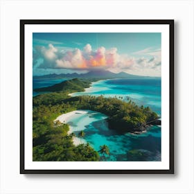 Aerial View Of A Tropical Island Art Print