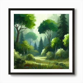 Forest Landscape Painting Art Print