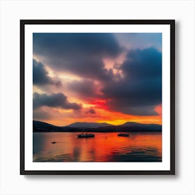 Sunset In Greece 1 Art Print