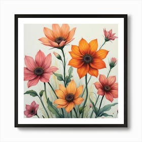 Daisies flower wall art Art Print