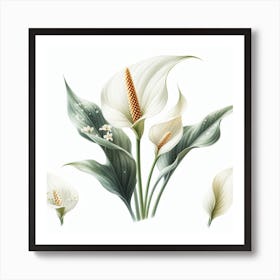 Flowers of Spathiphyllum 3 Art Print