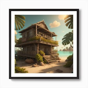 House On The Beach Art Print