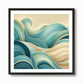 Waves Canvas Print 1 Art Print