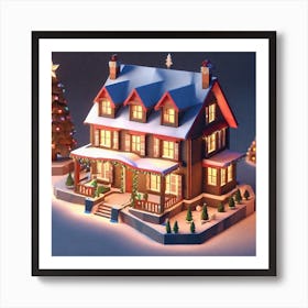 Christmas House 100 Art Print