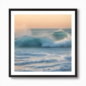 Sea Waves On The Beautiful Morning Sea Art Print