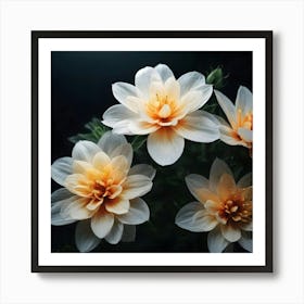 White Dahlia Flower 3 Art Print