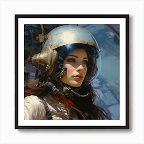 Girl In A Space Suit 1 Art Print