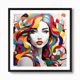 Colorful Woman Art Print