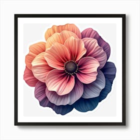 Pink Flower Sticker Art Print