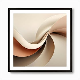 Abstract Art, Abstract Background, Generate An Abstract Design With Soft Curved Lines In Neutral Tones Emphasizing Simplicity 1 Art Print