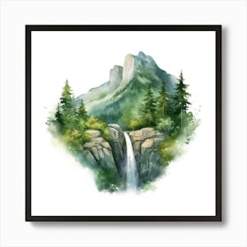 Waterfall In Yosemite Art Print