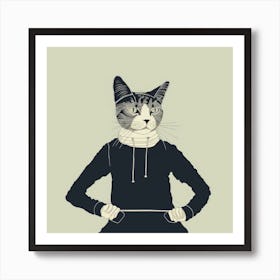 Cat In Yoga Pose Art Print