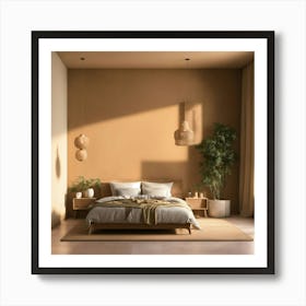 A Room With A Solid Color Background，Featuring Pri Art Print