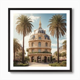 the beautiful city of paris rebuilt near the pacific ocean in sunny california, amazing weather, sandy beach, palm trees, splendid haussmann architecture, digital painting, highly detailed, intricate, concept Art Print