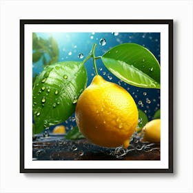 Lemon Ultra Hd Realistic Vivid Colors Highly Detailed Uhd Drawing Pen And Ink Perfect Composi Art Print