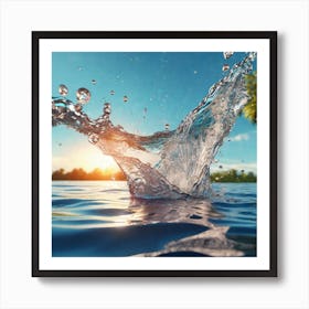 Splashing Water 1 Art Print