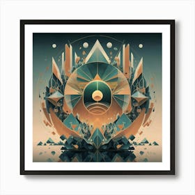 Visually captivating simple geometric artwork, 12 Art Print