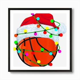 Christmas Costume Basketball Lights Funny Pajama Sport Lover Art Print