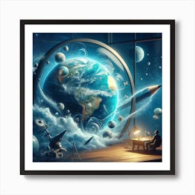 World In Space Art Print