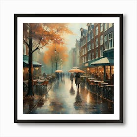 Rainy Day In Amsterdam 10 Art Print