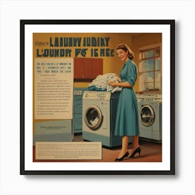 Default Default Vintage And Retro Laundry Ad Aesthetic With Cl 0 Art Print