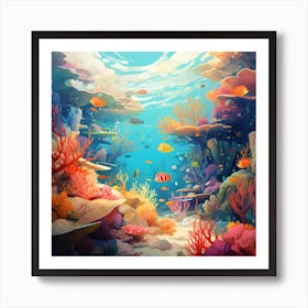 Underwater Coral Reef Art Print