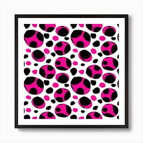 Spotty Retro Pink Art Print