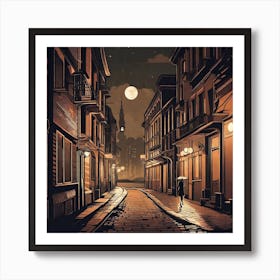 Street At Night Art Print