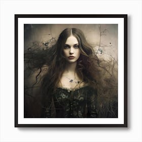 Portrait of a woman. Gothic. Horror. Art Print