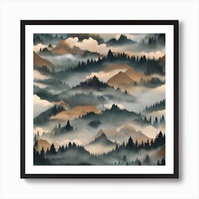 Mountain mist Art Print