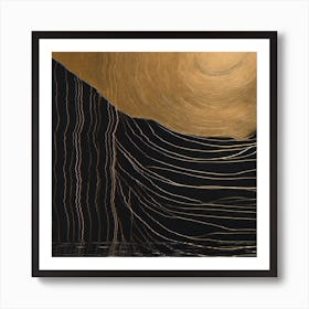 Gold And Black Black And Gold Wall Art 1 Art Print