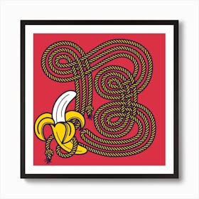 B Banana Dropcap Art Print