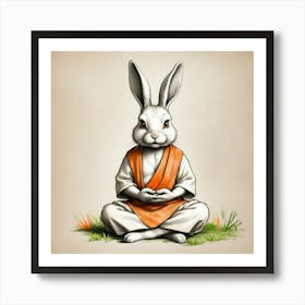 Meditating Rabbit 1 Art Print