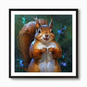 Squirrel In The Forest Art Print