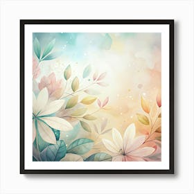 Watercolor Floral Background 6 Art Print