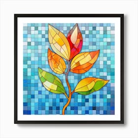 Stained Glass Leaf Art Print