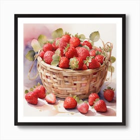 A basket of strawberries Art Print