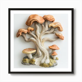 Mushroom Tree Art Print