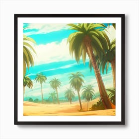 Palm Trees In The Desert Poster