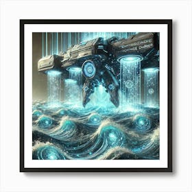 Cascade Sovereignty Scifi Tempest Tide Carrier Drones Art Print