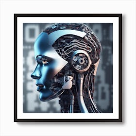 Robot Head 10 Art Print