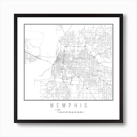 Memphis Tennessee Street Map Art Print