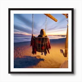 Sunset On The Beach Art Print