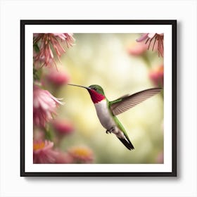 Capturing An Ultra High Quality Highly Detailed Octane Render Of A Ruby Throated Hummingbird Wings 539600908 Art Print