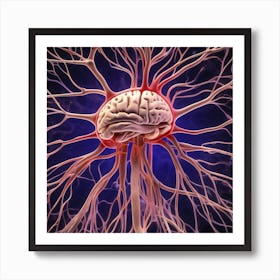 3d Illustration Of A Human Brain Art Print