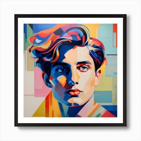 Head And Shoulder Portrait Of A Young Man Bauhaus Style Art Print