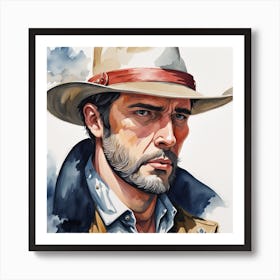 The Canadian Pioneer - Watercolor Portrait Poster