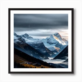 Sunrise In The Swiss Alps Art Print